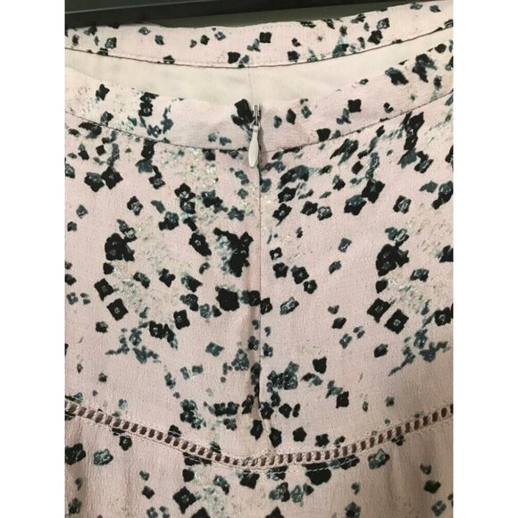 ARITZIA SUNDAY BEST Lined Skirt Size 8 Mauve Print Crochet Detail Rayon - Picture 4 of 7